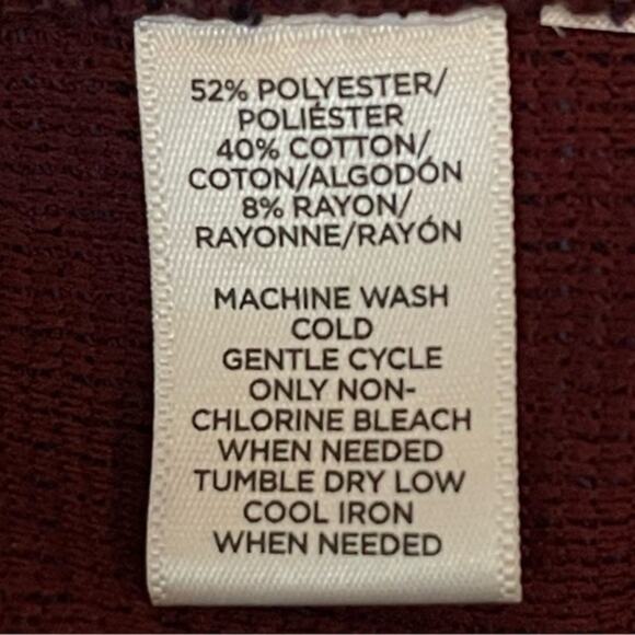 LOFT Maroon Navy Academia Office Career Knit Shift Dress NWOT Size SP - Picture 10 of 12